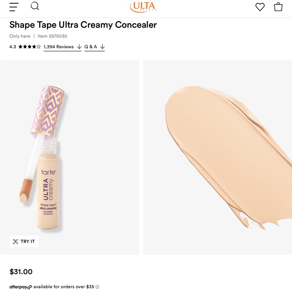 Tarte shape tape